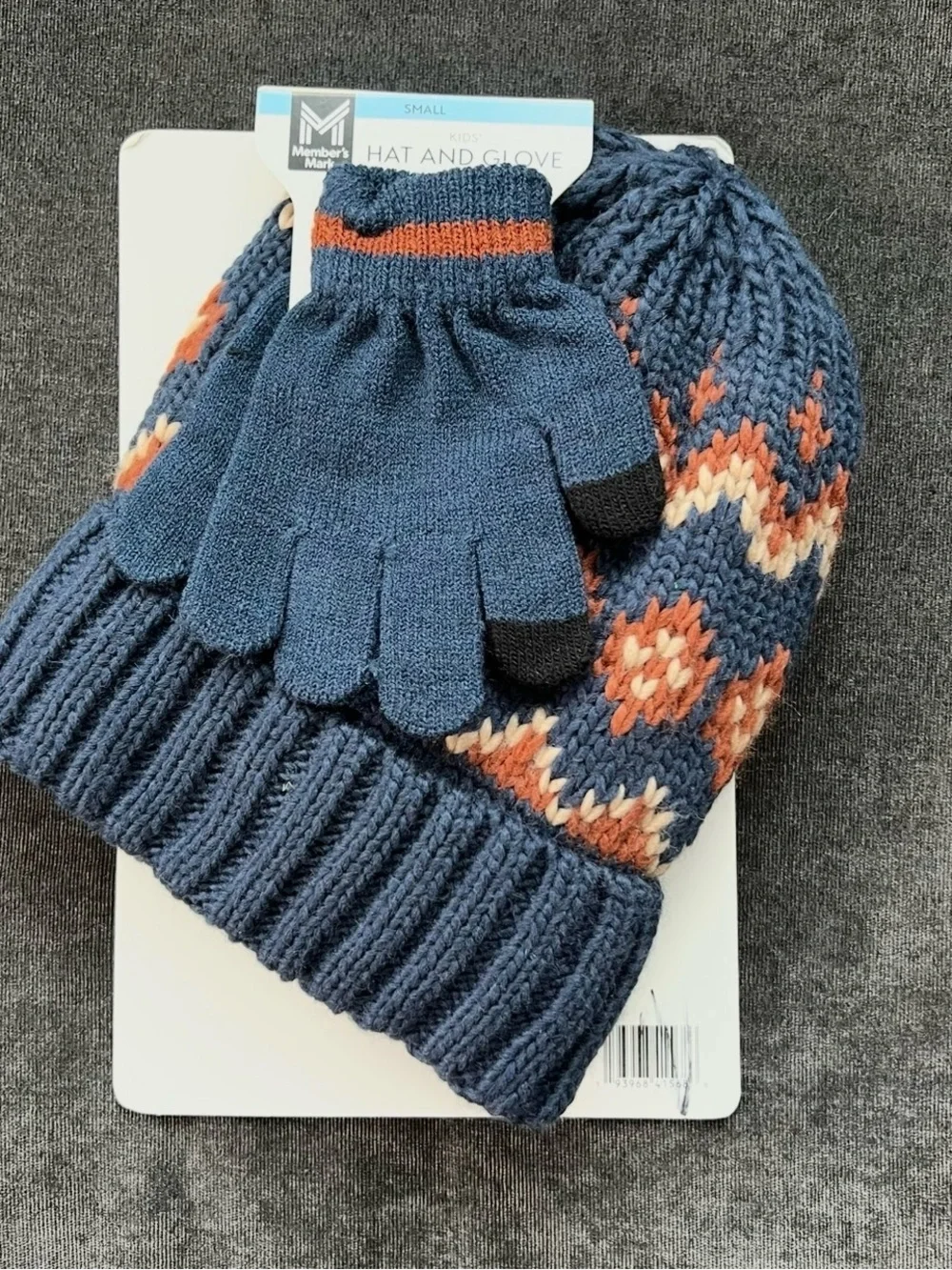 NWT Member's Mark Kids Warm & Cozy Knit Hat and Glove Set Size Small